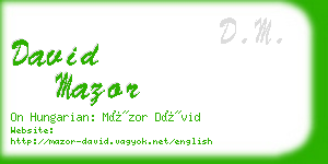 david mazor business card